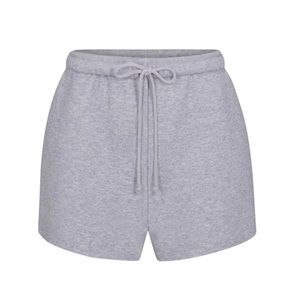 SKIMS Cotton Fleece Short Heather Grey Large